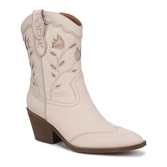 Sam and Libby Women's Flash Block Heel Western Booties - Washed Wheat - Picture 2 of 4